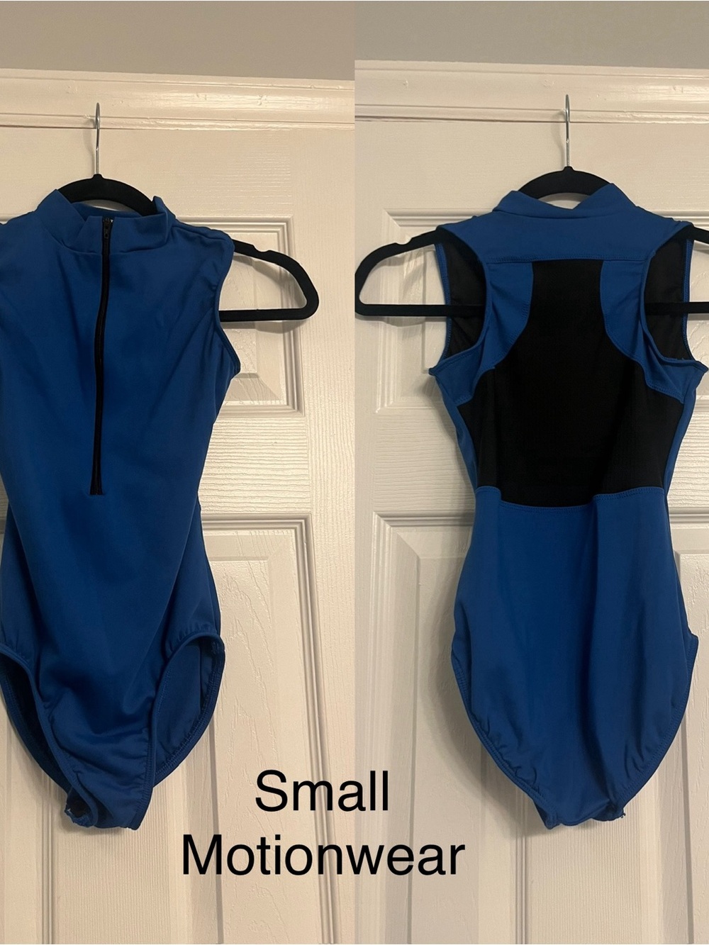Motionwear Royal Blue and Black Dance Leotard - Small